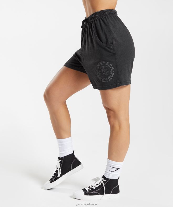 Gymshark short ample délavé Legacy noir femmes 6HF28110