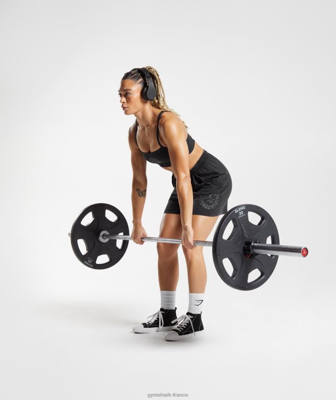 Gymshark short ample délavé Legacy noir femmes 6HF28110