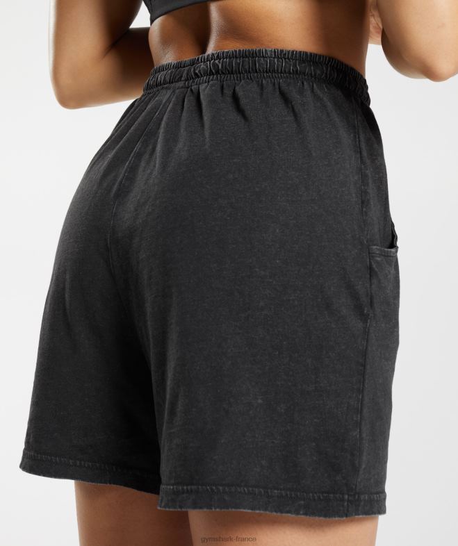 Gymshark short ample délavé Legacy noir femmes 6HF28110