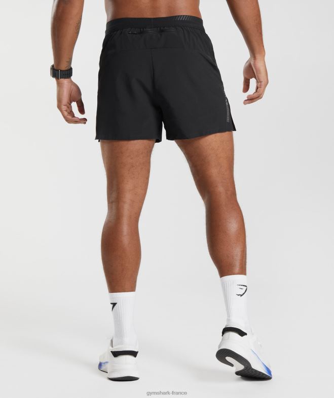 Gymshark short apex run 4 noir Hommes 6HF28523