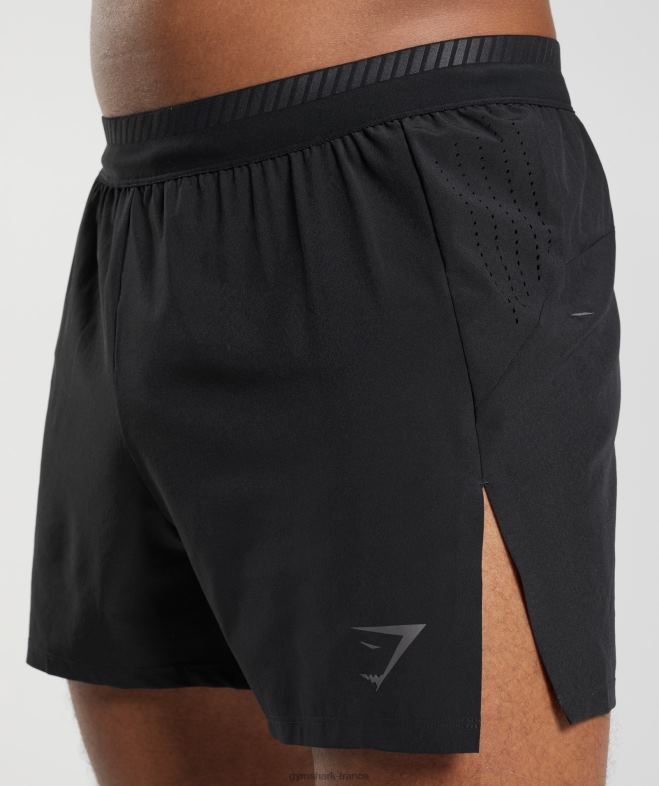 Gymshark short apex run 4 noir Hommes 6HF28523
