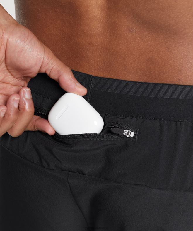 Gymshark short apex run 4 noir Hommes 6HF28523