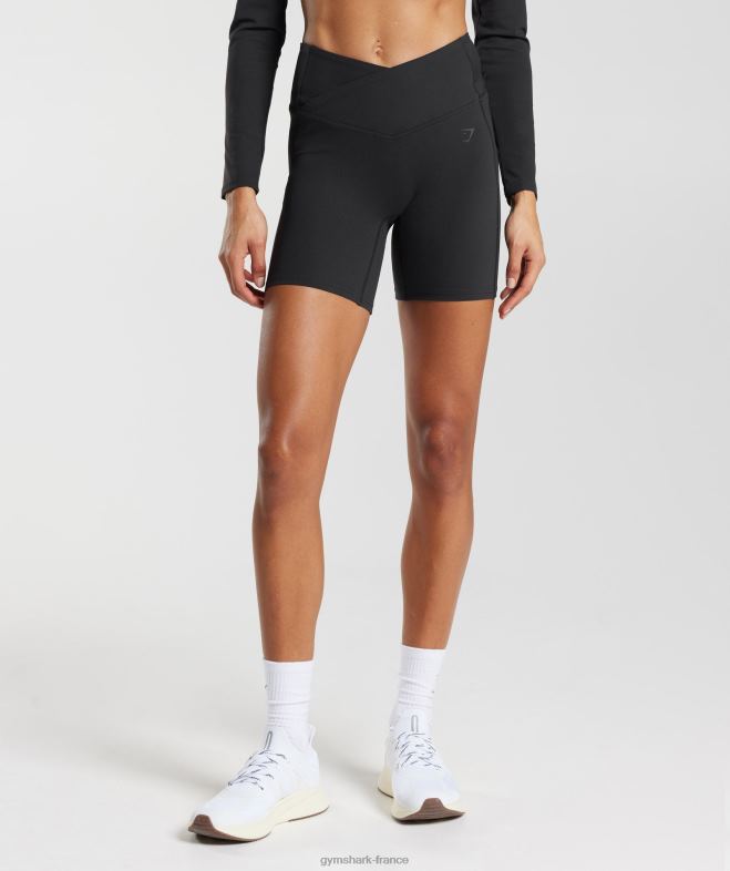 Gymshark short croisé noir femmes 6HF2847