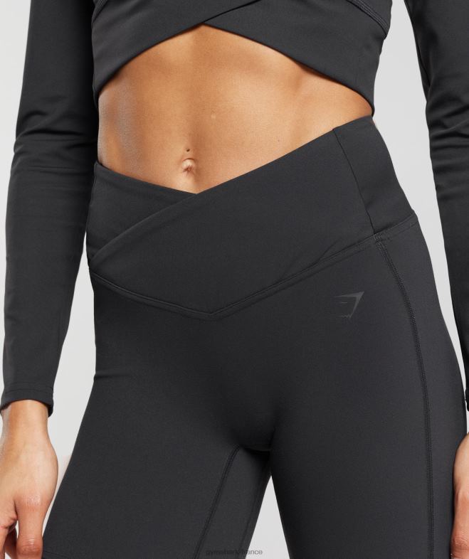 Gymshark short croisé noir femmes 6HF2847
