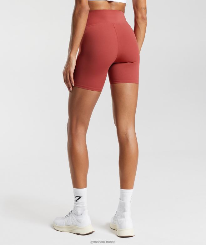 Gymshark short croisé rouge grenade femmes 6HF2845