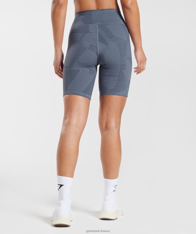 Gymshark short cycliste surélevé bleu du soir femmes 6HF2853