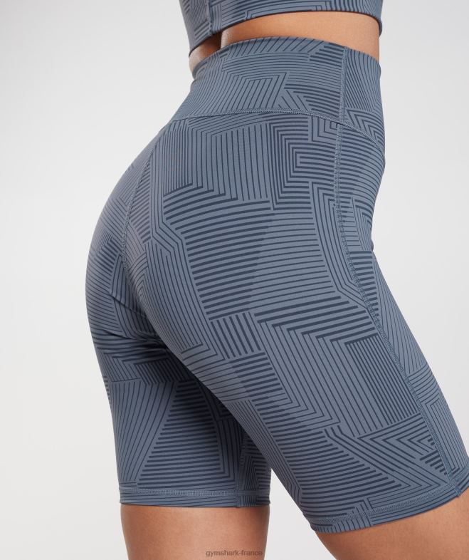 Gymshark short cycliste surélevé bleu du soir femmes 6HF2853