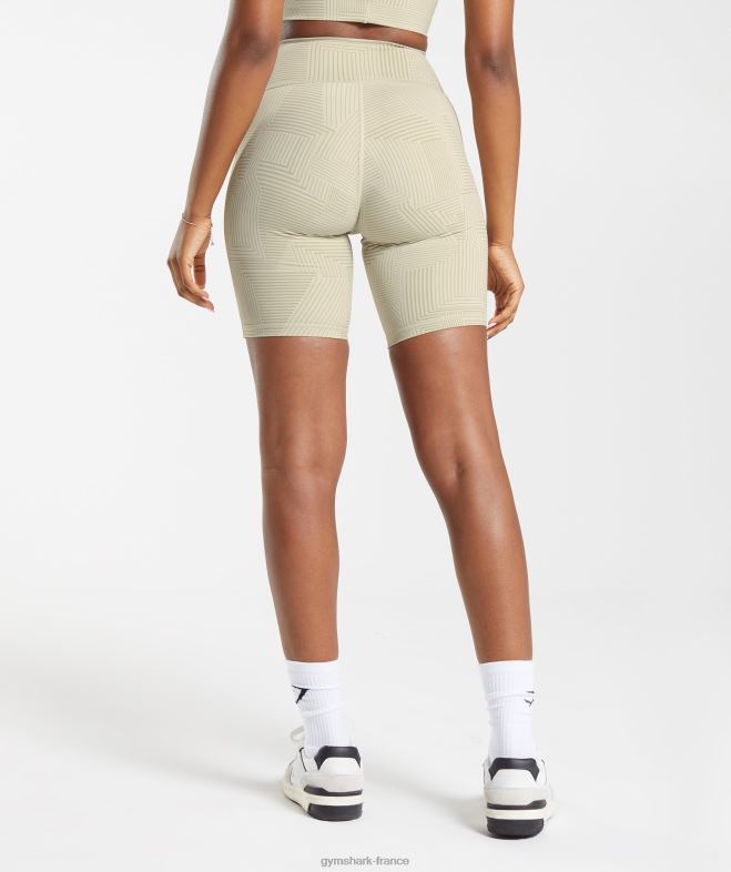 Gymshark short cycliste surélevé brun sable femmes 6HF2860