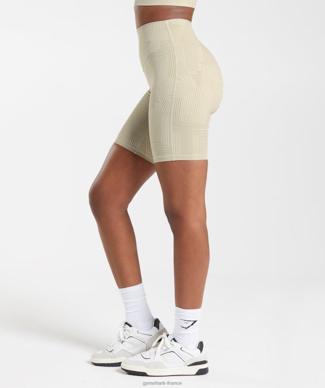 Gymshark short cycliste surélevé brun sable femmes 6HF2860