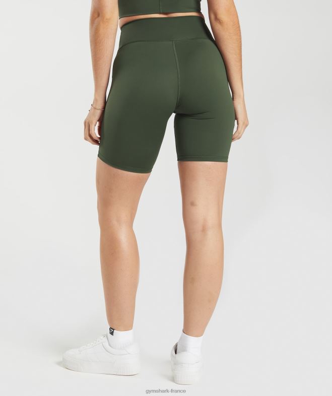 Gymshark short cycliste surélevé olive mousse femmes 6HF2872
