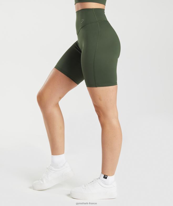 Gymshark short cycliste surélevé olive mousse femmes 6HF2872