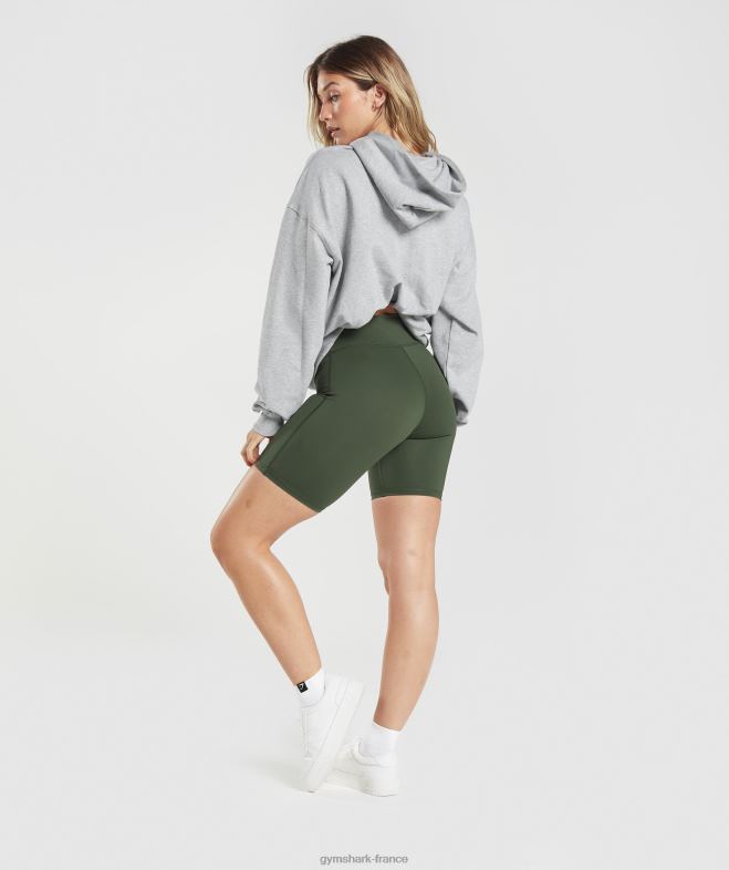 Gymshark short cycliste surélevé olive mousse femmes 6HF2872