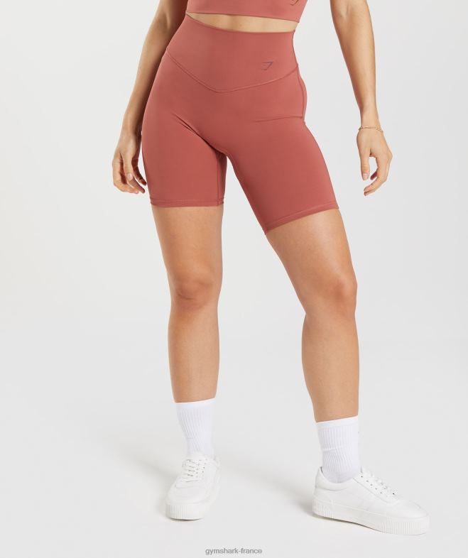 Gymshark short cycliste surélevé rose marron femmes 6HF2822
