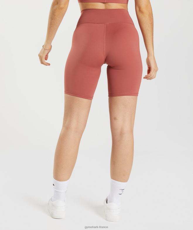 Gymshark short cycliste surélevé rose marron femmes 6HF2822