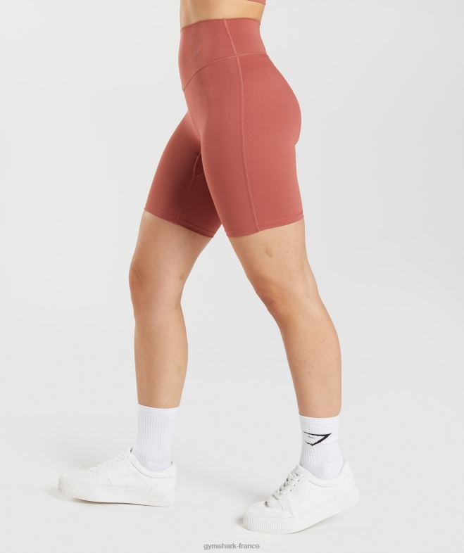 Gymshark short cycliste surélevé rose marron femmes 6HF2822