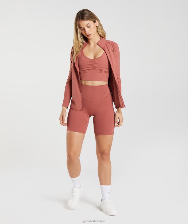Gymshark short cycliste surélevé rose marron femmes 6HF2822