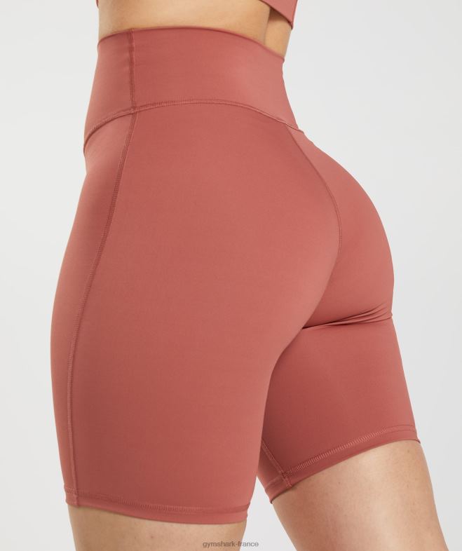 Gymshark short cycliste surélevé rose marron femmes 6HF2822
