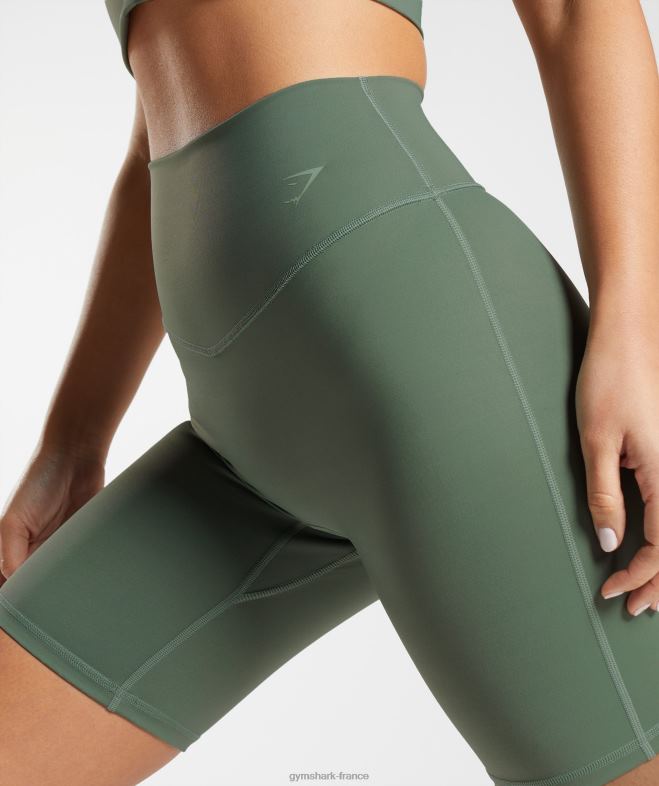 Gymshark short cycliste surélevé saule vert femmes 6HF2850