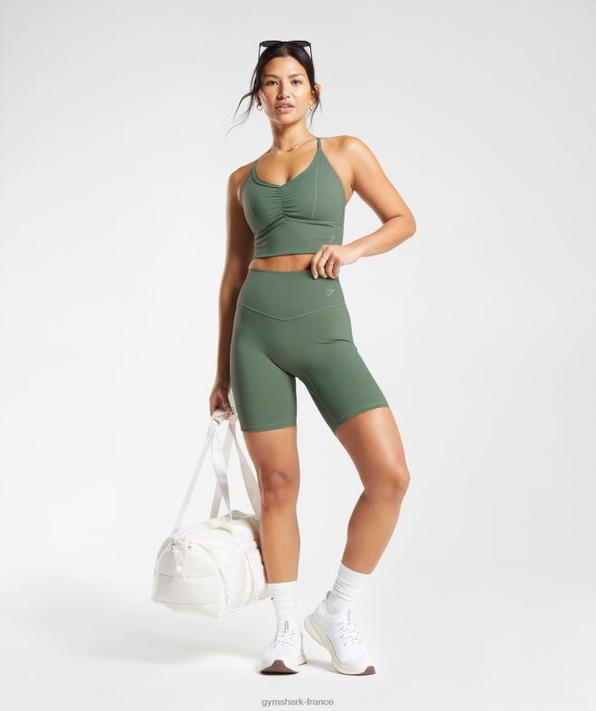 Gymshark short cycliste surélevé saule vert femmes 6HF2850