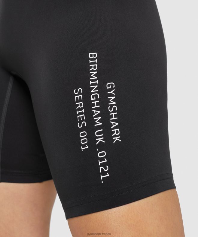 Gymshark short cycliste à graphisme activé noir femmes 6HF2874