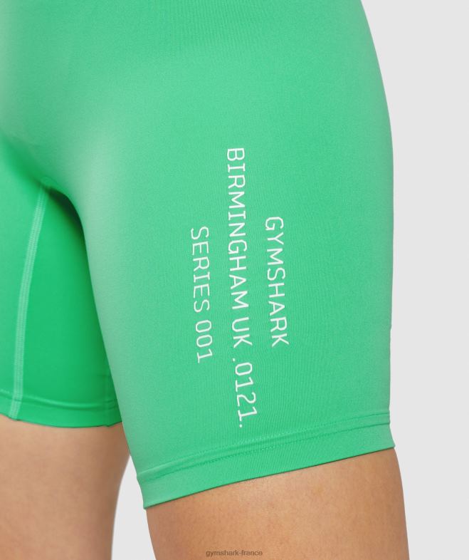 Gymshark short cycliste à graphisme activé vert tropique femmes 6HF2881