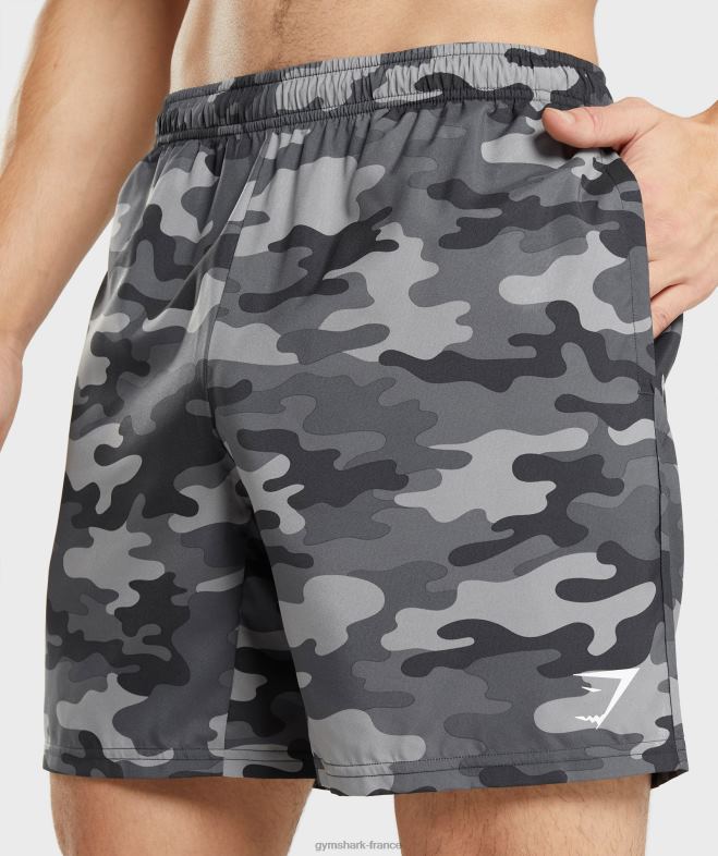 Gymshark short d\arrivée imprimé gris Hommes 6HF28534