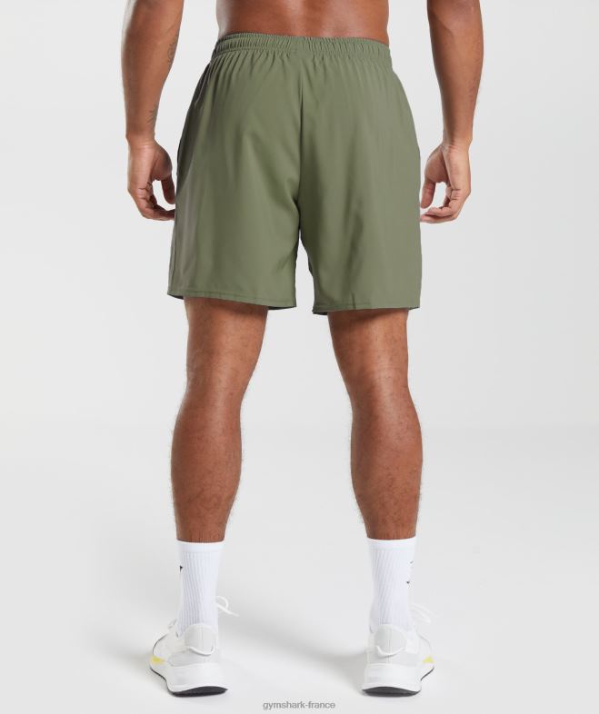 Gymshark short d\arrivée noyau d\olive Hommes 6HF28530