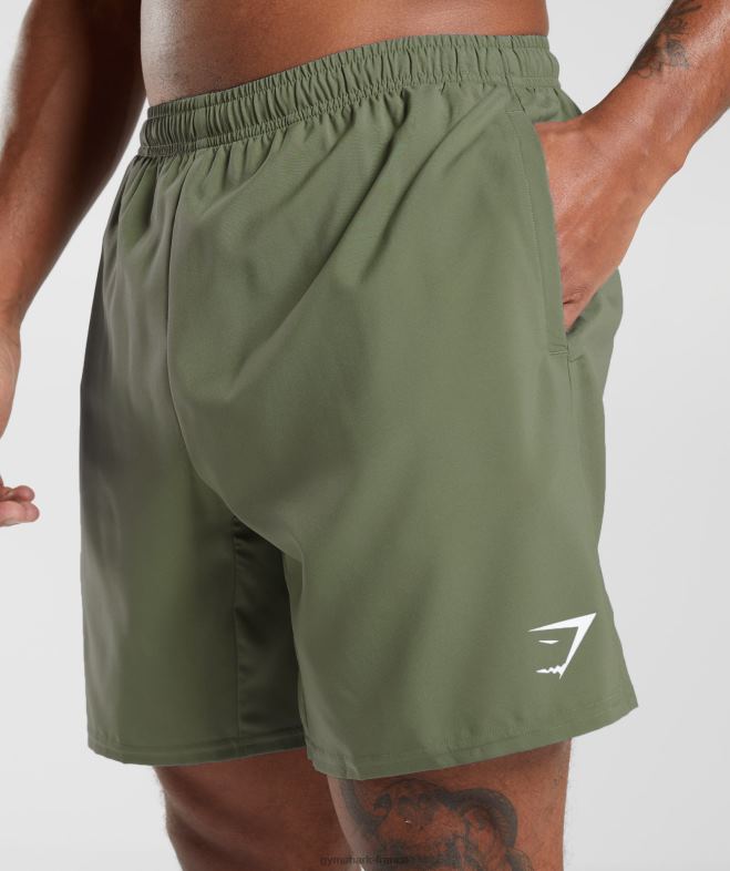 Gymshark short d\arrivée noyau d\olive Hommes 6HF28530