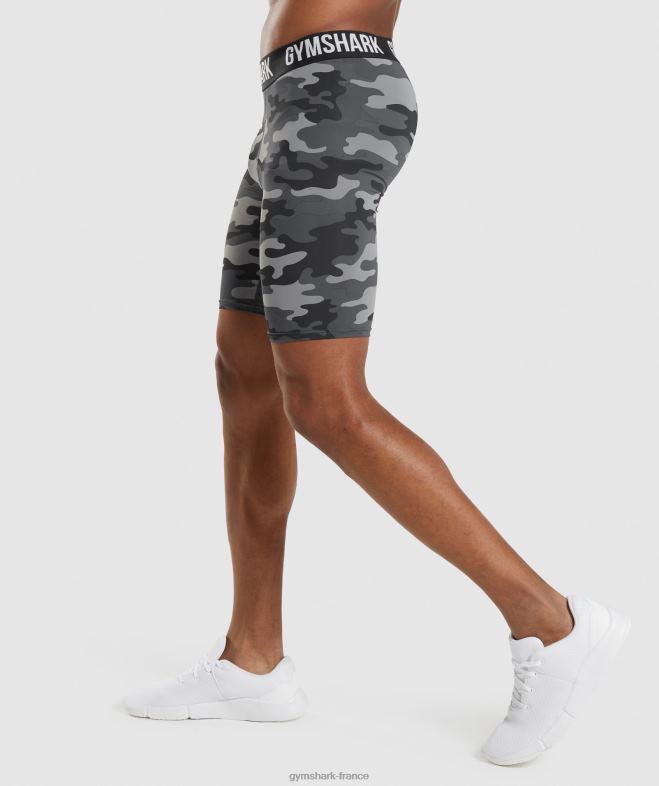 Gymshark short de base element imprimé gris Hommes 6HF28560