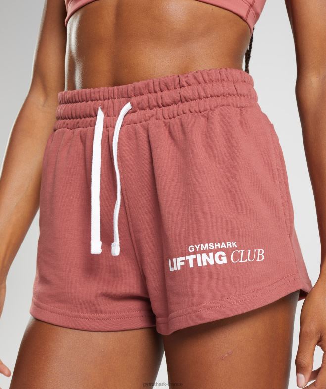 Gymshark short de club social rose marron femmes 6HF2886