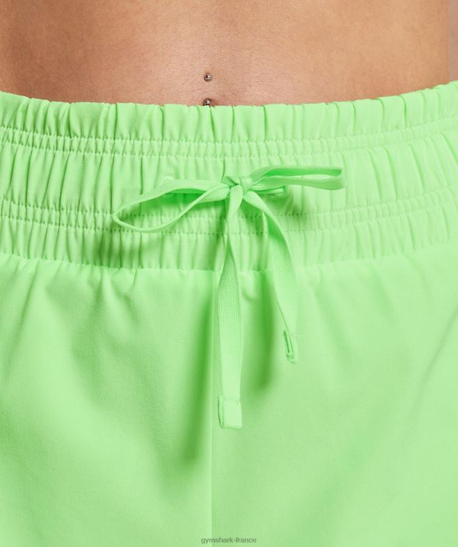 Gymshark short de course 2 en 1 vert iris/vert olive clair femmes 6HF2852