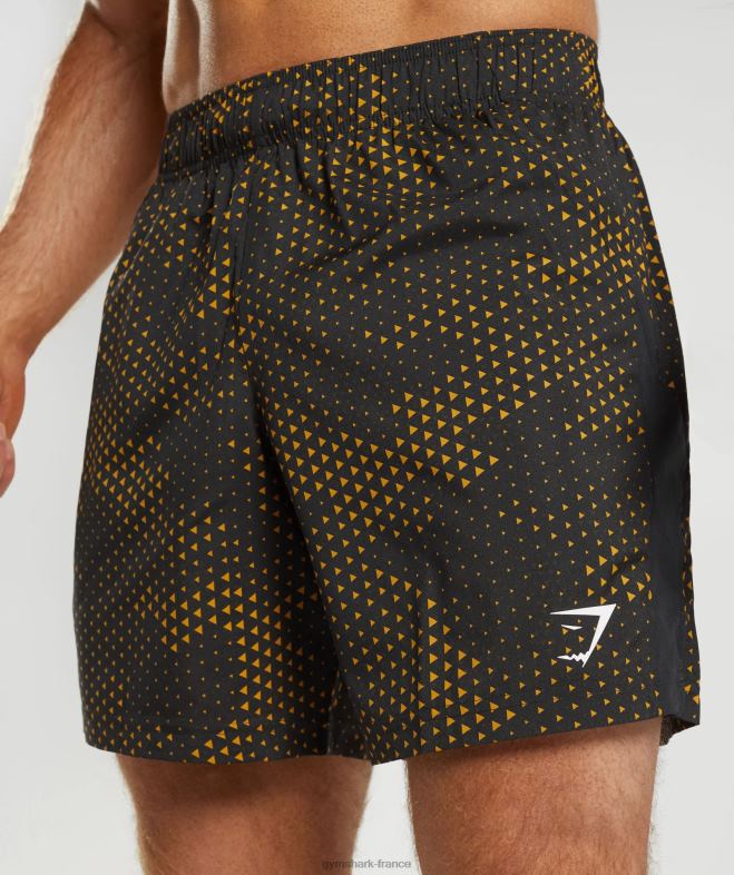 Gymshark short de sport imprimé jaune curcuma Hommes 6HF28552