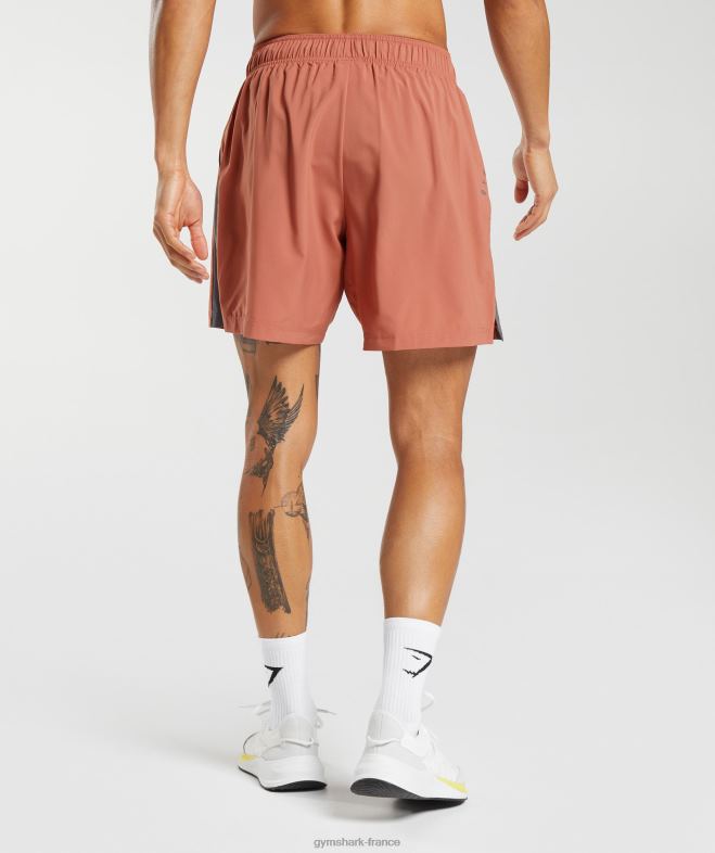 Gymshark short de sport rouge kaki/gris silhouette Hommes 6HF28531