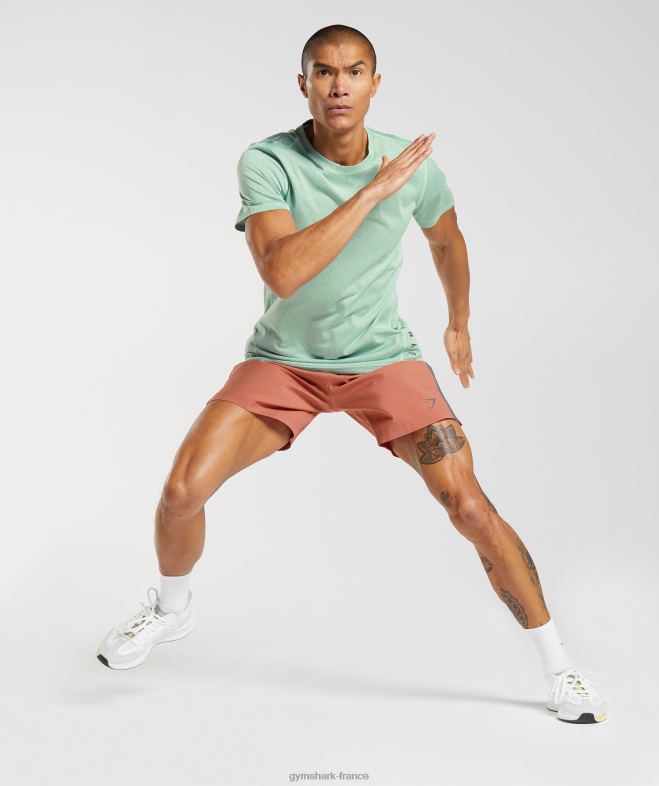 Gymshark short de sport rouge kaki/gris silhouette Hommes 6HF28531