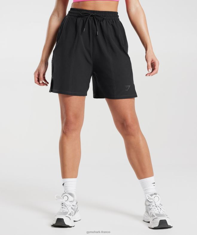 Gymshark short de sport tissé noir femmes 6HF2829