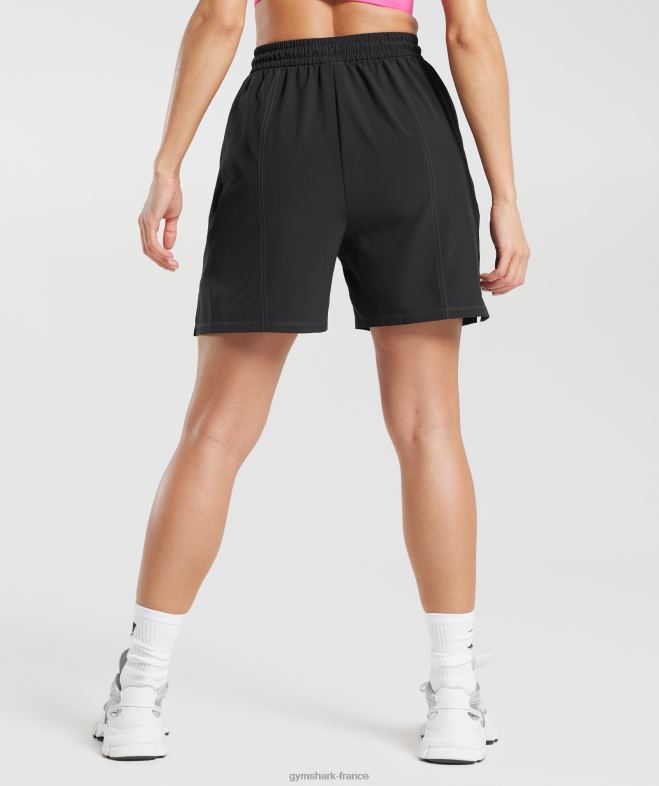 Gymshark short de sport tissé noir femmes 6HF2829