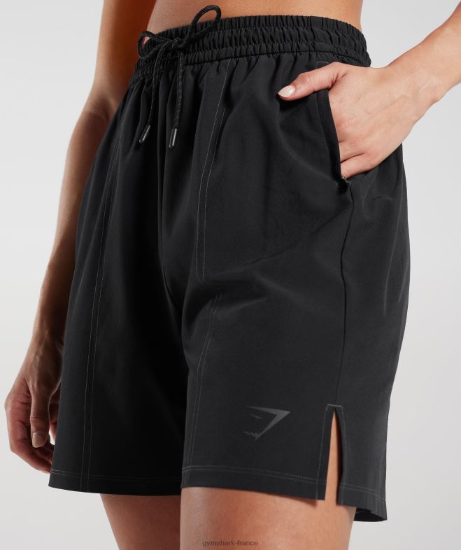 Gymshark short de sport tissé noir femmes 6HF2829