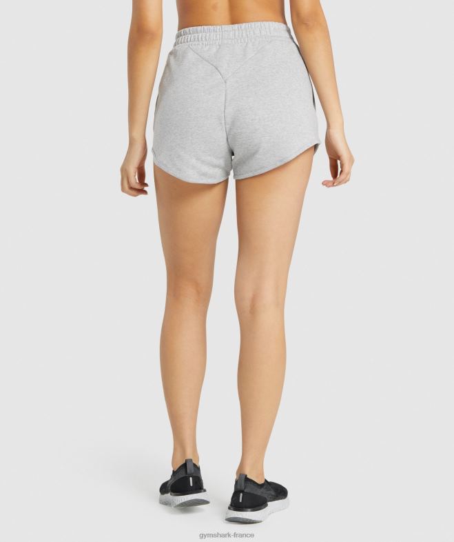 Gymshark short de survêtement d\entraînement chiné gris clair femmes 6HF2894