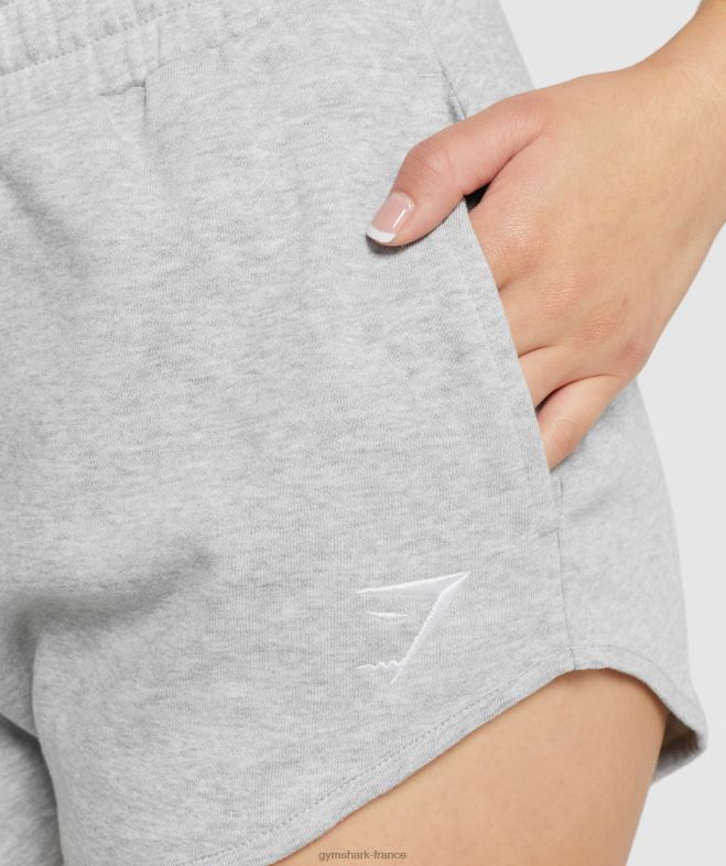 Gymshark short de survêtement d\entraînement chiné gris clair femmes 6HF2894