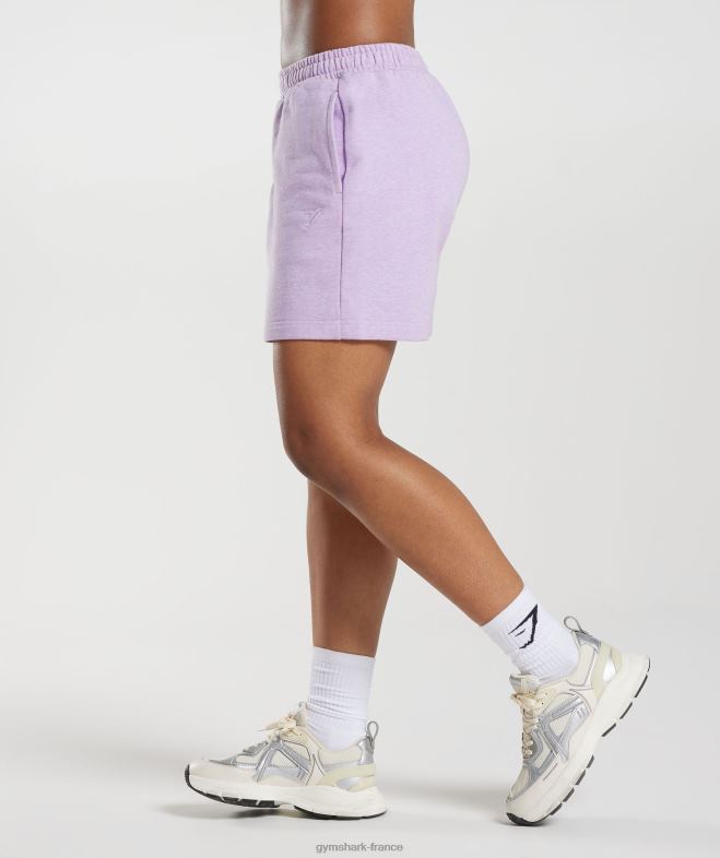 Gymshark short de survêtement pour jour de repos aura lilas chiné femmes 6HF2870