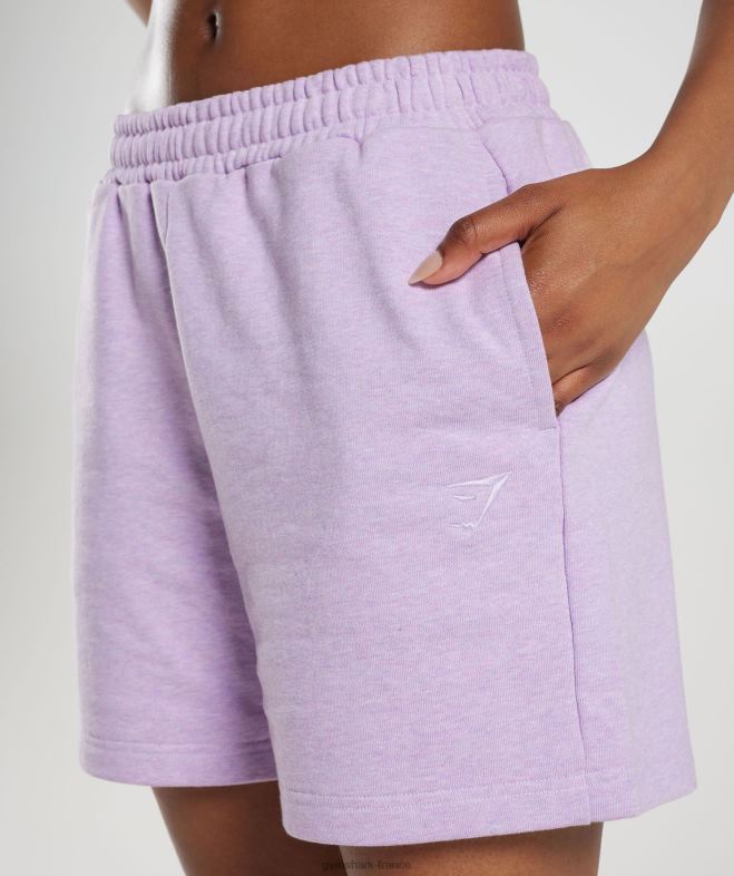 Gymshark short de survêtement pour jour de repos aura lilas chiné femmes 6HF2870
