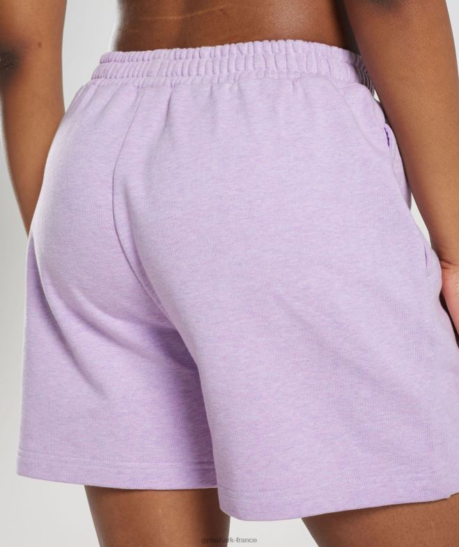 Gymshark short de survêtement pour jour de repos aura lilas chiné femmes 6HF2870