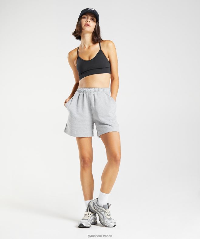 Gymshark short de survêtement pour jour de repos chiné à noyau gris clair femmes 6HF2858