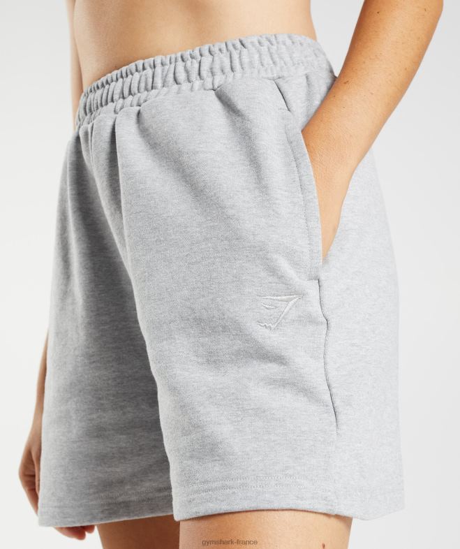 Gymshark short de survêtement pour jour de repos chiné à noyau gris clair femmes 6HF2858
