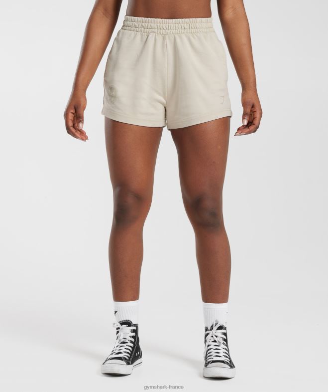 Gymshark short de survêtement universitaire champignon brun femmes 6HF2882