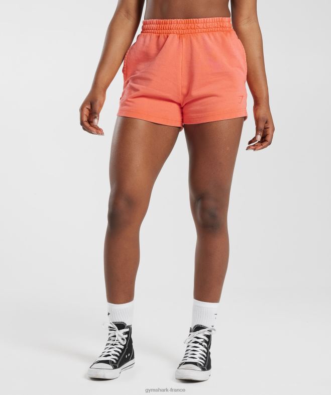 Gymshark short de survêtement universitaire orange du solstice femmes 6HF2825