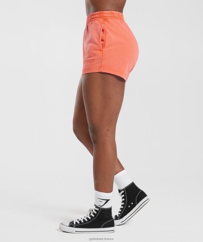 Gymshark short de survêtement universitaire orange du solstice femmes 6HF2825