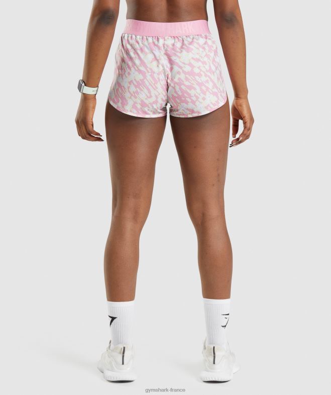 Gymshark short d\entraînement ample imprimé rose femmes 6HF2889