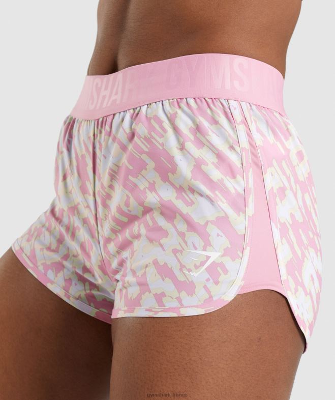 Gymshark short d\entraînement ample imprimé rose femmes 6HF2889