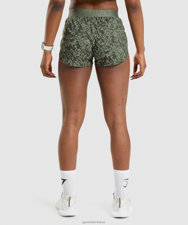 Gymshark short d\entraînement ample imprimé vert femmes 6HF2877